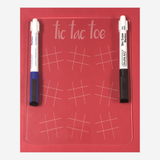 clear acrylic laser engraved with tic tac toe game with dry erase marker